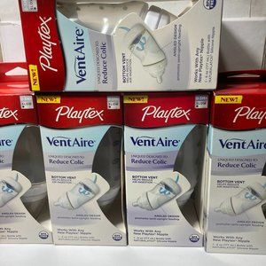 Playtex VentAire 6oz Baby Bottle Naturalatch Silicone Nipple Angled Bottom Vent